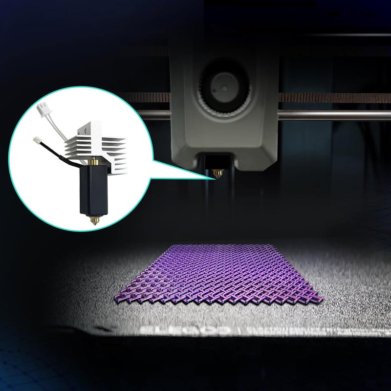 IdeaFormer-3D Ceramic Centauri Carbon Hotend with 1Pcs Nozzle Wipe 0.4/0.6/0.8mm Hardened Steel Nozzle, Centauri Print Head Extruder Hotend Kit for Elegoo Centauri Carbon - Image 5